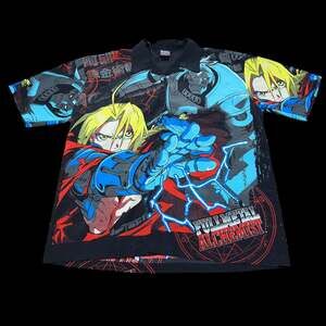 Vintage 2004 Fullmetal Alchemist All Over Print Button Down Shirt